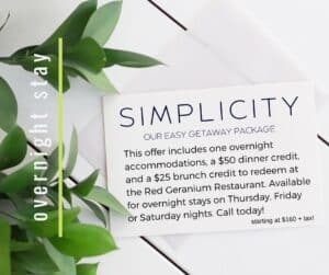 Simplicity Overnight Stay Package Details